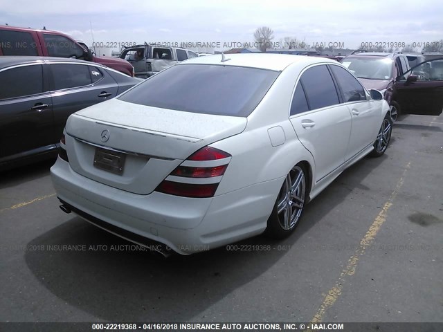 WDDNG86X38A165119 - 2008 MERCEDES-BENZ S 550 4MATIC WHITE photo 4