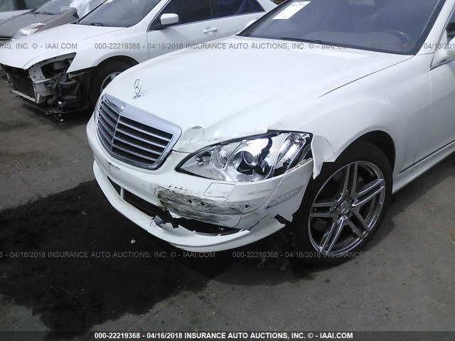 WDDNG86X38A165119 - 2008 MERCEDES-BENZ S 550 4MATIC WHITE photo 6