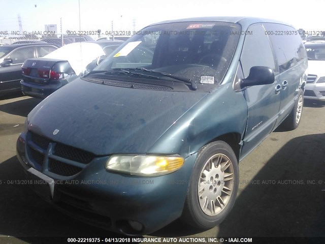 1B4GP44R9YB604413 - 2000 DODGE GRAND CARAVAN SE/SPORT GREEN photo 2