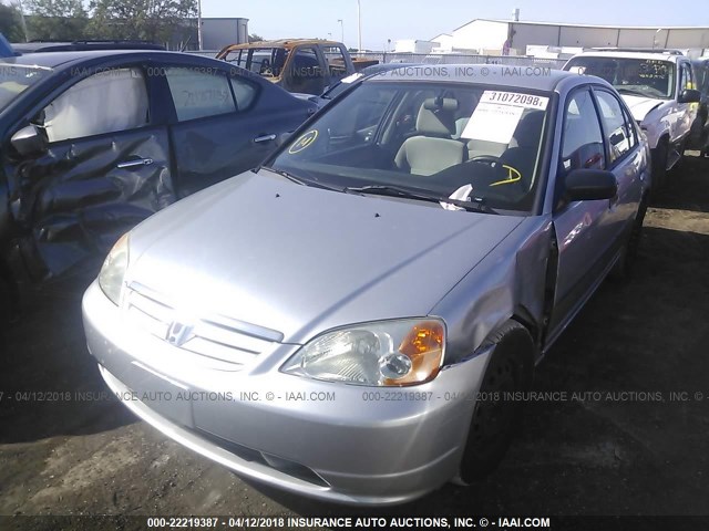 2HGES16222H609458 - 2002 HONDA CIVIC DX SILVER photo 6