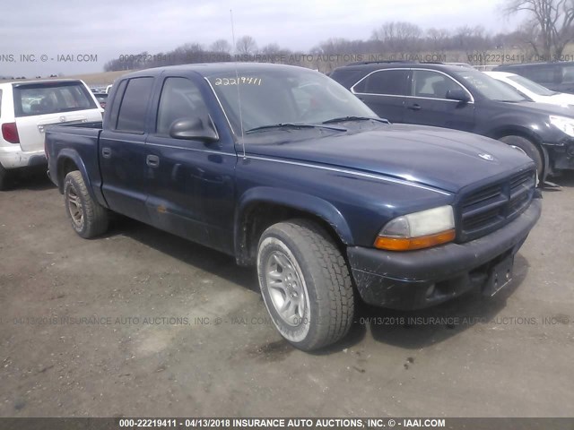 1D7HL38N03S269139 - 2003 DODGE DAKOTA QUAD SPORT BLUE photo 1