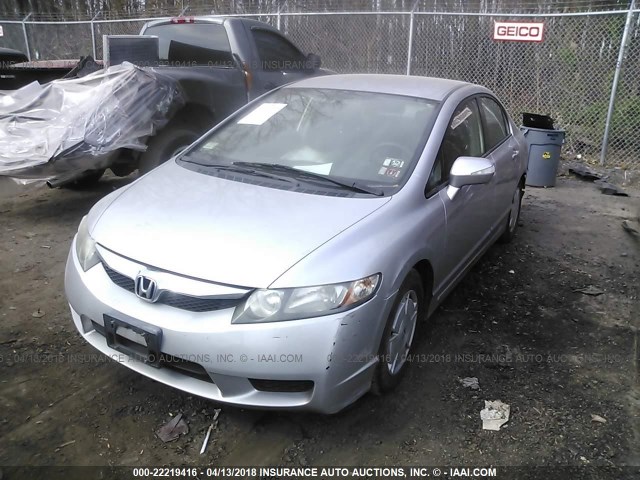 JHMFA36209S010352 - 2009 HONDA CIVIC HYBRID SILVER photo 2