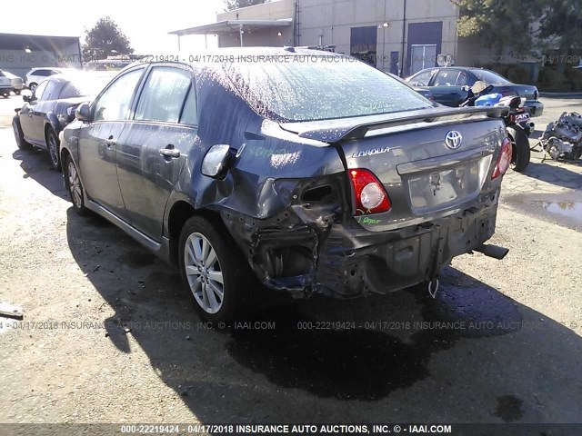 1NXBU40EX9Z081252 - 2009 TOYOTA COROLLA S/LE/XLE GRAY photo 3