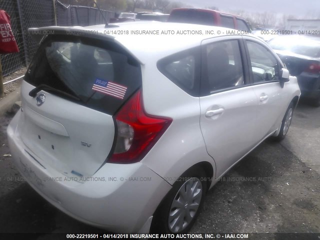 3N1CE2CP5EL362857 - 2014 NISSAN VERSA NOTE S/S PLUS/SV/SL WHITE photo 4