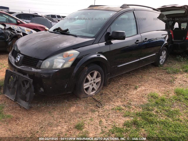 5N1BV28U25N106632 - 2005 NISSAN QUEST S/SE/SL BLACK photo 2