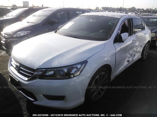 1HGCR2F59FA213003 - 2015 HONDA ACCORD SPORT WHITE photo 2