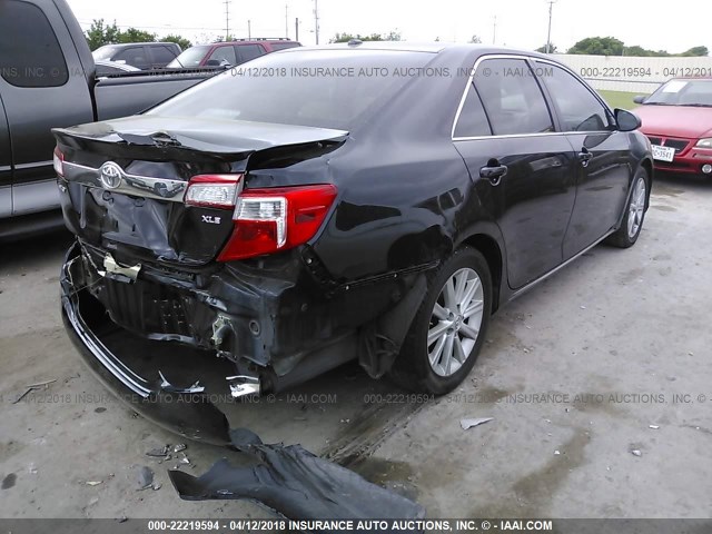 4T4BF1FK3CR160507 - 2012 TOYOTA CAMRY SE/LE/XLE BLACK photo 4