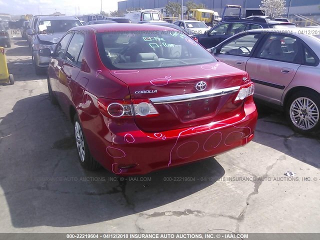 2T1BU4EE0CC859754 - 2012 TOYOTA COROLLA S/LE RED photo 3