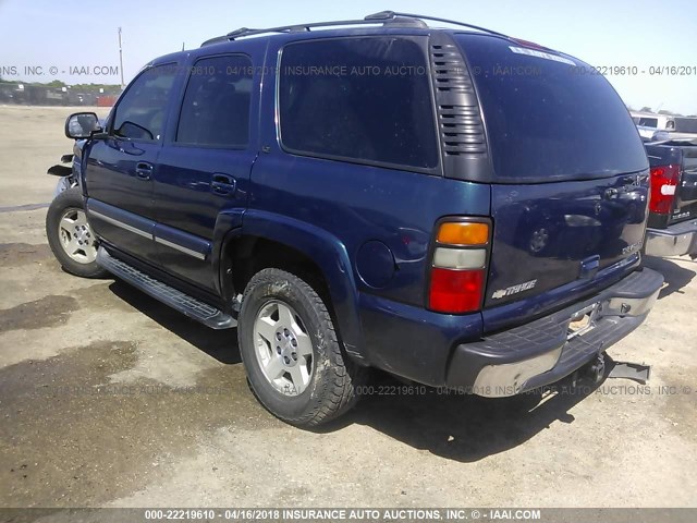 1GNEC13T35R181520 - 2005 CHEVROLET TAHOE C1500 BLUE photo 3