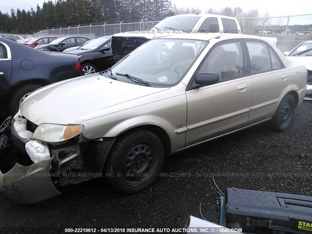 JM1BJ225210437512 - 2001 MAZDA PROTEGE LX/ES GOLD photo 2