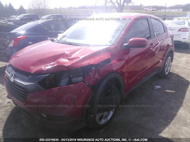 3CZRU5H50HM712620 - 2017 HONDA HR-V EX RED photo 2