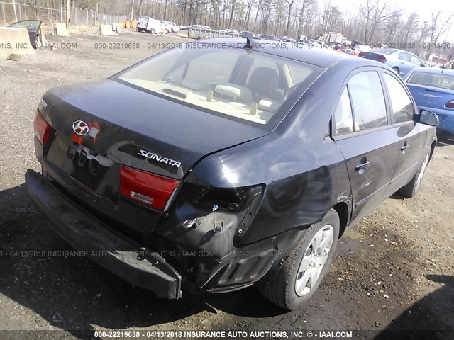 5NPET46C19H554265 - 2009 HYUNDAI SONATA GLS BLACK photo 4