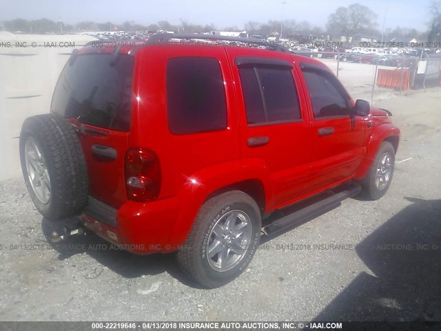 1J4GL58K23W564267 - 2003 JEEP LIBERTY LIMITED RED photo 4