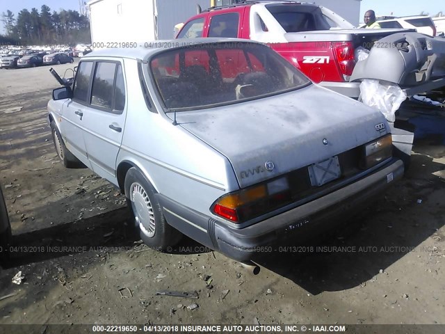 YS3AK45E4M7008232 - 1991 SAAB 900 S BLUE photo 3