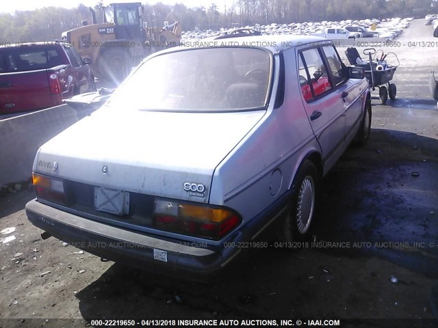 YS3AK45E4M7008232 - 1991 SAAB 900 S BLUE photo 4