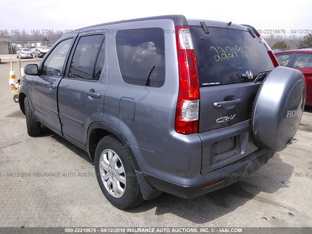 JHLRD78985C051309 - 2005 HONDA CR-V SE/EX GRAY photo 3