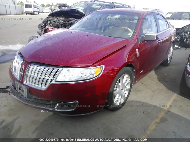 3LNDL2L38BR763506 - 2011 LINCOLN MKZ HYBRID RED photo 2