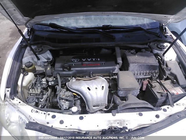 4T4BE46K08R025576 - 2008 TOYOTA CAMRY CE/LE/XLE/SE WHITE photo 10