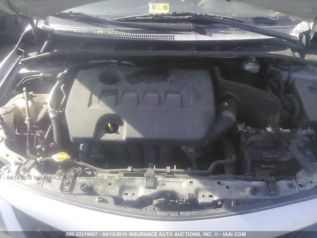 2T1BU4EE3BC601856 - 2011 TOYOTA COROLLA S/LE SILVER photo 10