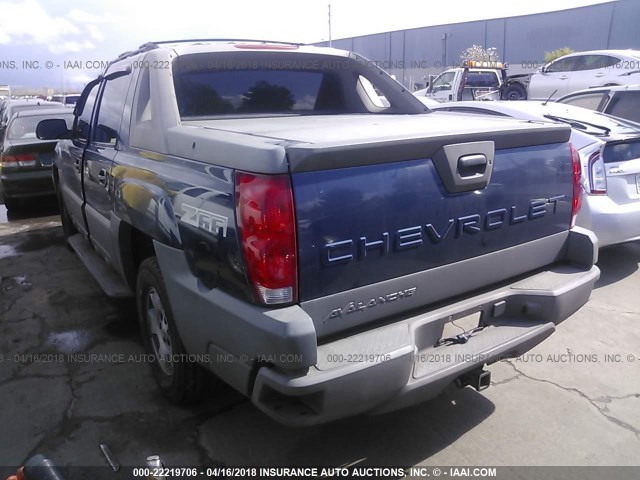 3GNEC13TX2G131368 - 2002 CHEVROLET AVALANCHE C1500 BLUE photo 3