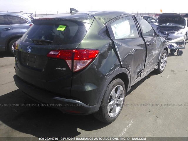 3CZRU6H37HG709507 - 2017 HONDA HR-V LX GREEN photo 4