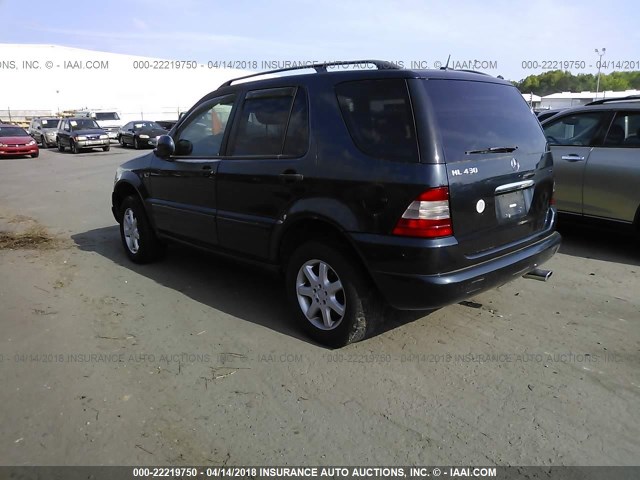 4JGAB72EXYA179763 - 2000 MERCEDES-BENZ ML 430 BLUE photo 3