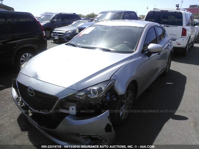 JM1BM1L79E1100496 - 2014 MAZDA 3 TOURING SILVER photo 2