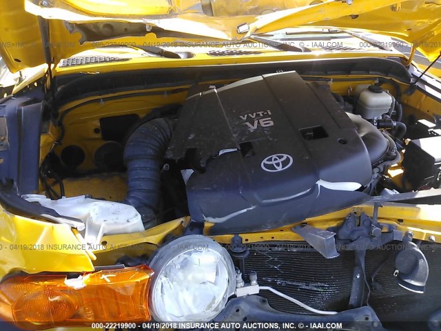 JTEZU11F470004420 - 2007 TOYOTA FJ CRUISER YELLOW photo 10