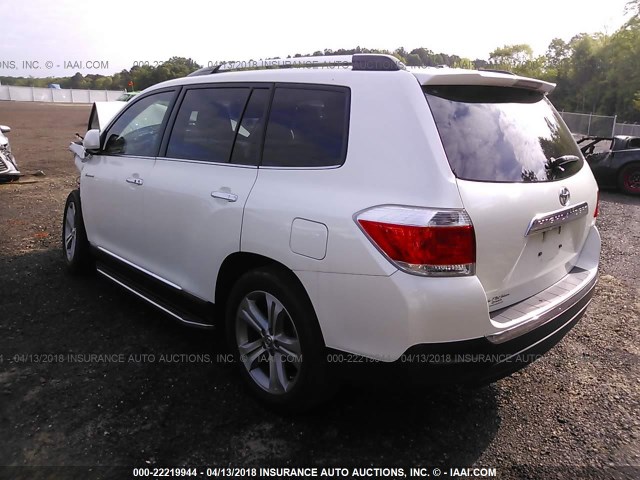 5TDYK3EH3DS135506 - 2013 TOYOTA HIGHLANDER LIMITED WHITE photo 3