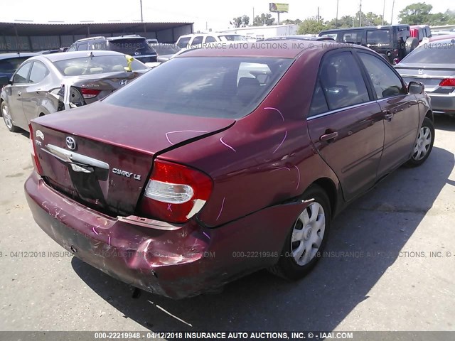 4T1BE30K43U194358 - 2003 TOYOTA CAMRY LE/XLE/SE MAROON photo 4