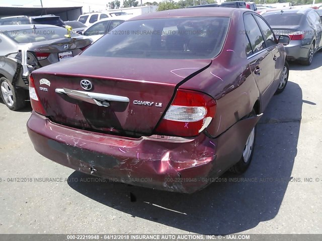 4T1BE30K43U194358 - 2003 TOYOTA CAMRY LE/XLE/SE MAROON photo 6