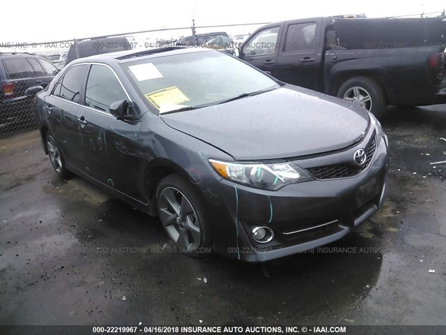 4T1BK1FK6CU017248 - 2012 TOYOTA CAMRY SE/XLE GRAY photo 1