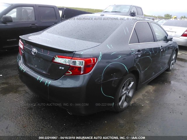 4T1BK1FK6CU017248 - 2012 TOYOTA CAMRY SE/XLE GRAY photo 4