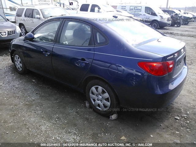 KMHDU46D59U636910 - 2009 HYUNDAI ELANTRA GLS/SE BLUE photo 3