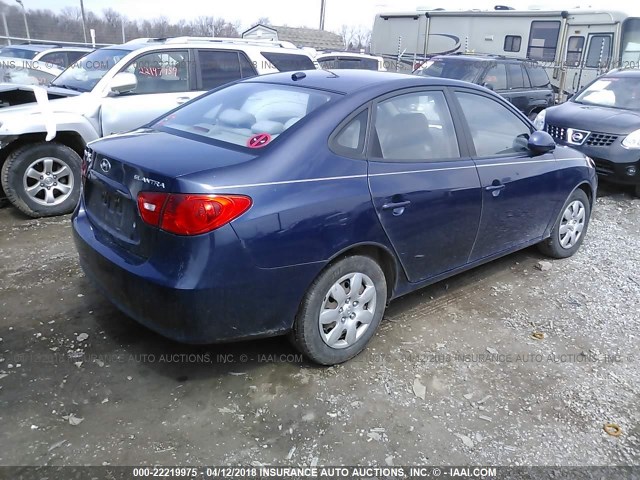 KMHDU46D59U636910 - 2009 HYUNDAI ELANTRA GLS/SE BLUE photo 4