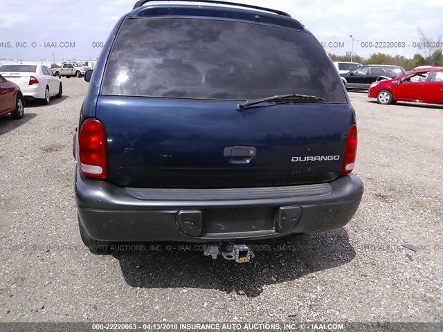 1B4HR38N62F107156 - 2002 DODGE DURANGO SPORT/SXT BLUE photo 6