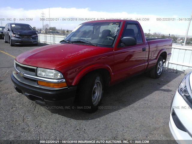 1GCCS1445XK231100 - 1999 CHEVROLET S TRUCK S10 RED photo 2