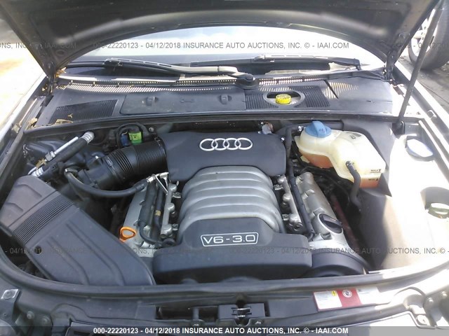 WAUDT48H54K015899 - 2004 AUDI A4 QUATTRO GRAY photo 10