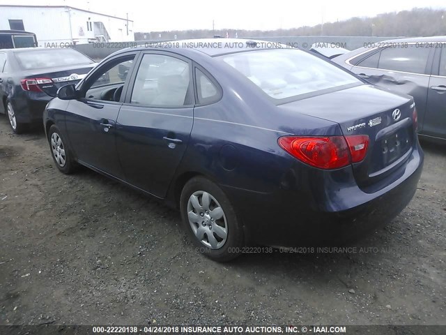 KMHDU46D39U607437 - 2009 HYUNDAI ELANTRA GLS/SE BLUE photo 3