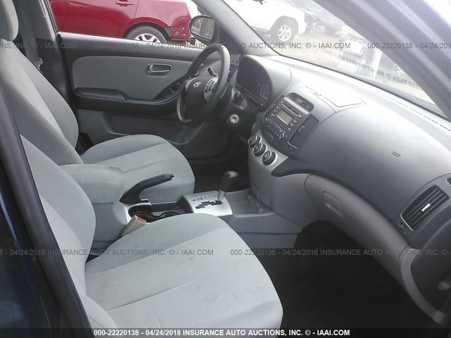 KMHDU46D39U607437 - 2009 HYUNDAI ELANTRA GLS/SE BLUE photo 5