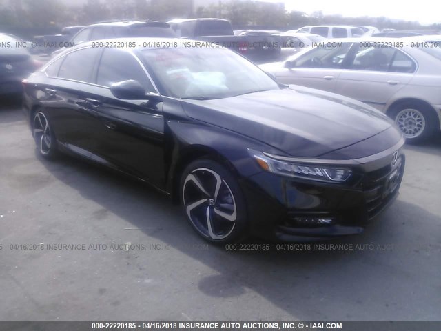 1HGCV2F31JA011825 - 2018 HONDA ACCORD SPORT BLACK photo 1