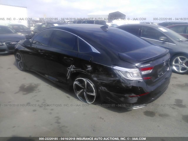 1HGCV2F31JA011825 - 2018 HONDA ACCORD SPORT BLACK photo 3