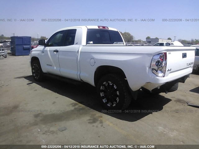 5TFUW5F16FX419323 - 2015 TOYOTA TUNDRA DOUBLE CAB SR/SR5 WHITE photo 3