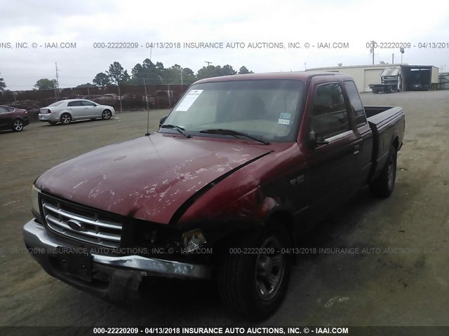 1FTYR14U01PA24982 - 2001 FORD RANGER SUPER CAB MAROON photo 2