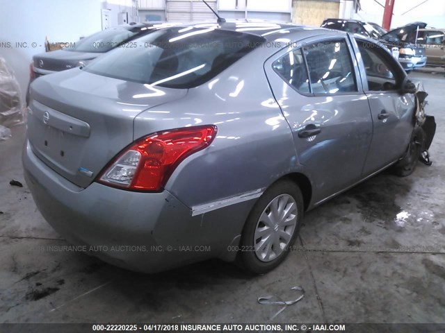 3N1CN7AP2CL861791 - 2012 NISSAN VERSA S/SV/SL GRAY photo 4