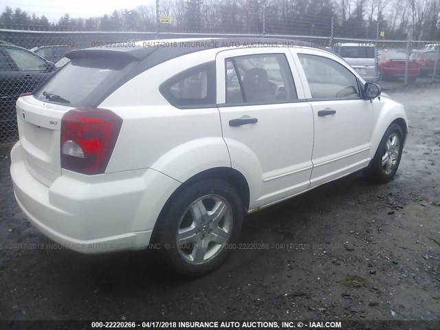 1B3HB48B97D300361 - 2007 DODGE CALIBER SXT WHITE photo 4