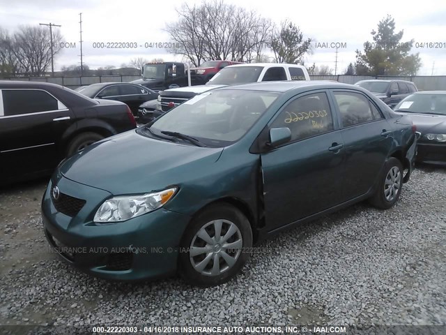 JTDBL40E399035515 - 2009 TOYOTA COROLLA LE/XLE GREEN photo 2