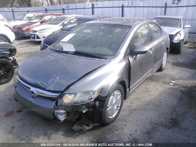 JHMFA36207S023373 - 2007 HONDA CIVIC HYBRID GREEN photo 2