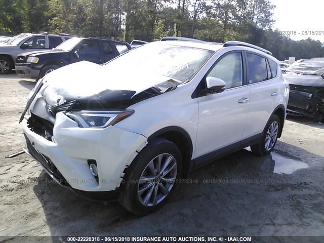 2T3DFREV3GW442172 - 2016 TOYOTA RAV4 LIMITED WHITE photo 2