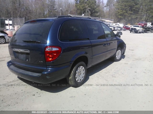 2C4GP44312R792254 - 2002 CHRYSLER TOWN & COUNTRY LX BLUE photo 4